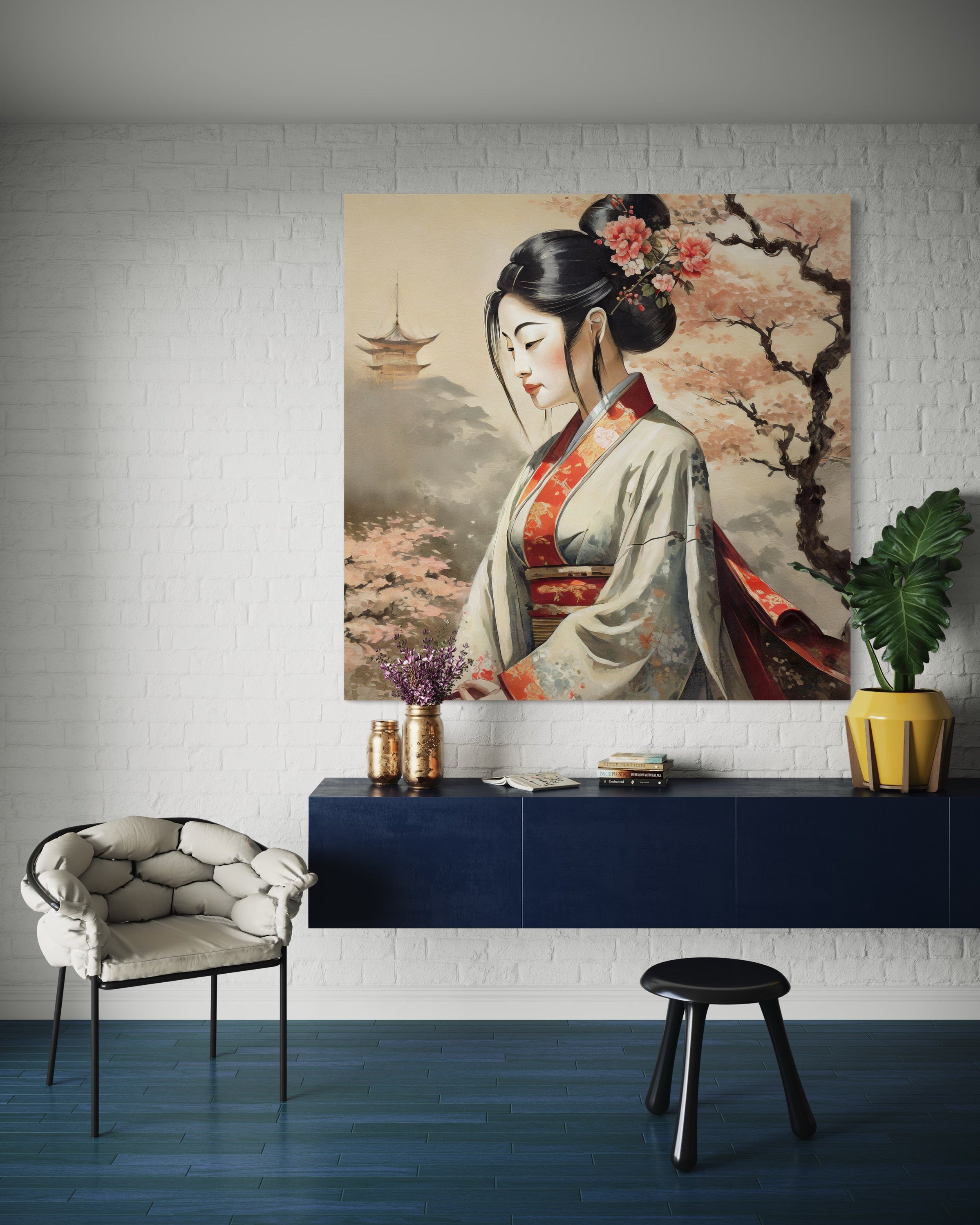 Cadre déco, Geisha Japon Paysage 30x30 - 2