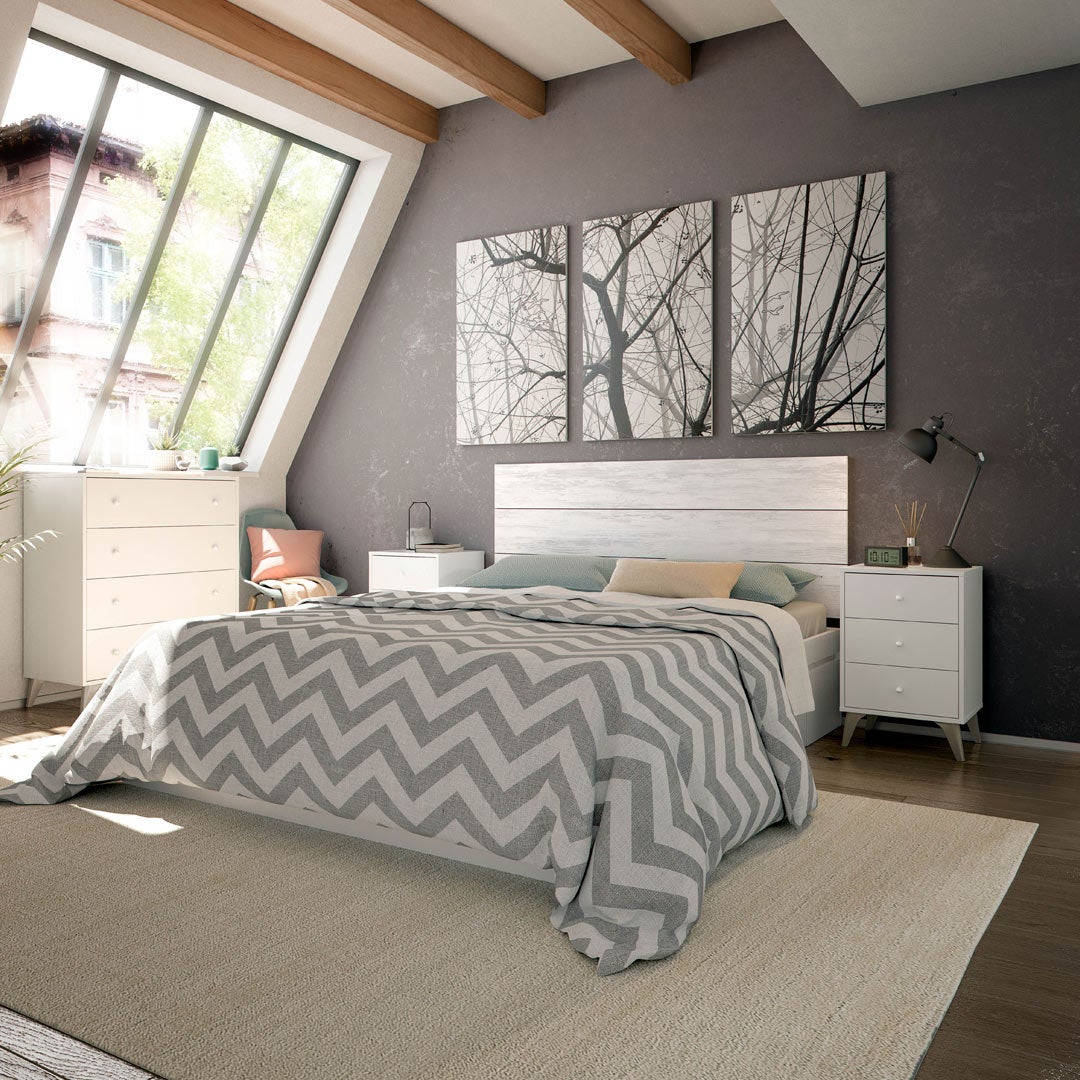 Chevet scandinave ZORA 3 tiroirs L40cm x H56cm - Blanc - 3