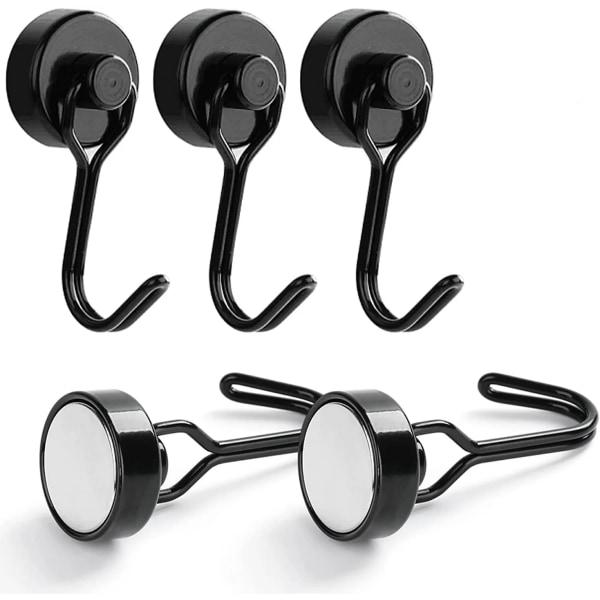 Zestaw 5 haczyków magnetycznych. Trwałe haczyki magnetyczne, 30 funtów, magnesy neodymowe.