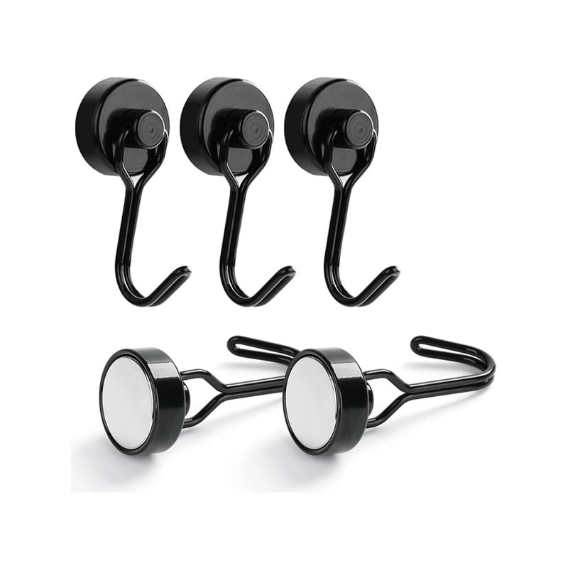 Zestaw 5 haczyków magnetycznych. Trwałe haczyki magnetyczne, 30 funtów, magnesy neodymowe.