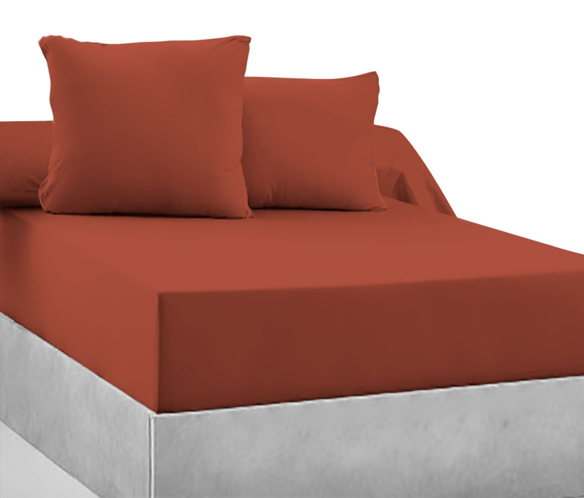 2 Taies d'oreiller 63 x 63 cm - Tomette - 100% coton 57 Fils - 2