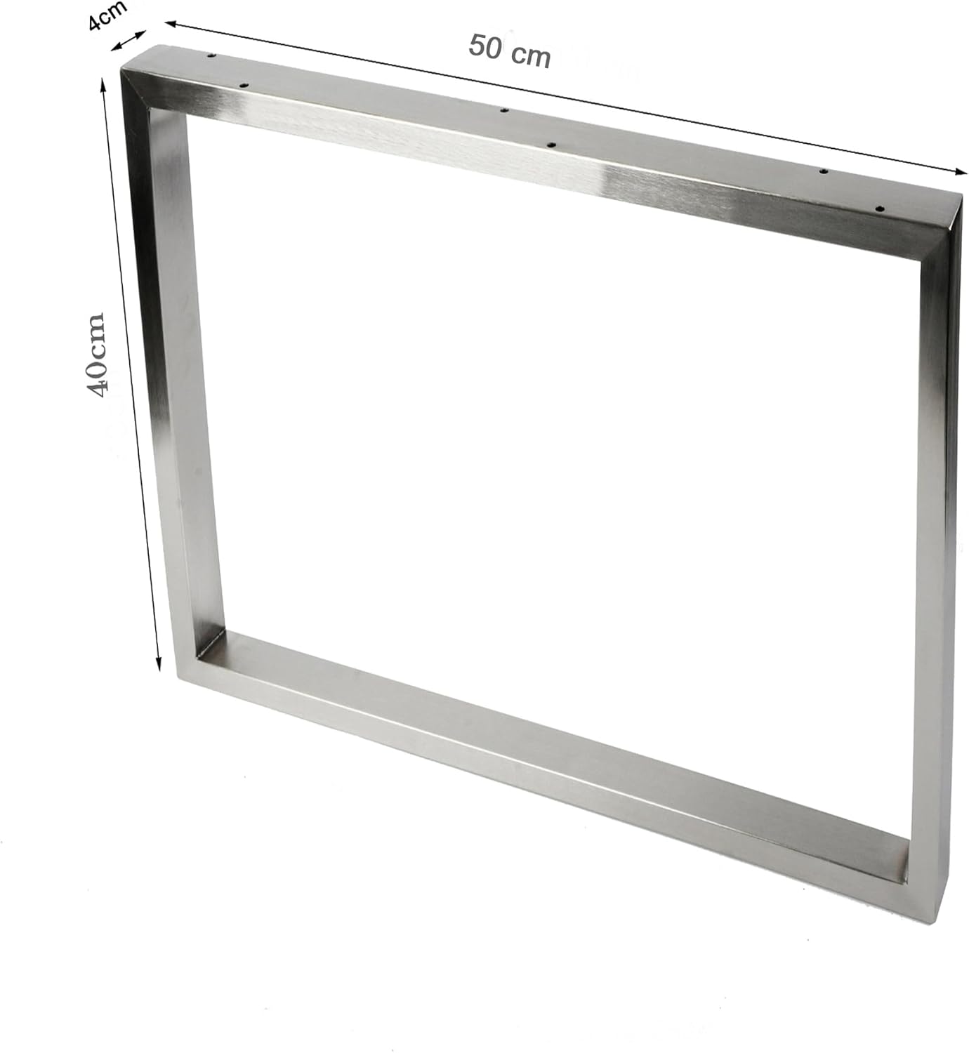 Montixx® 2X (1 para) kwadratowy stolik kawowy i prowadnice do stolika podstawa stolika szer. 50 cm x wys. 40 cm stal nierdzewna - 3