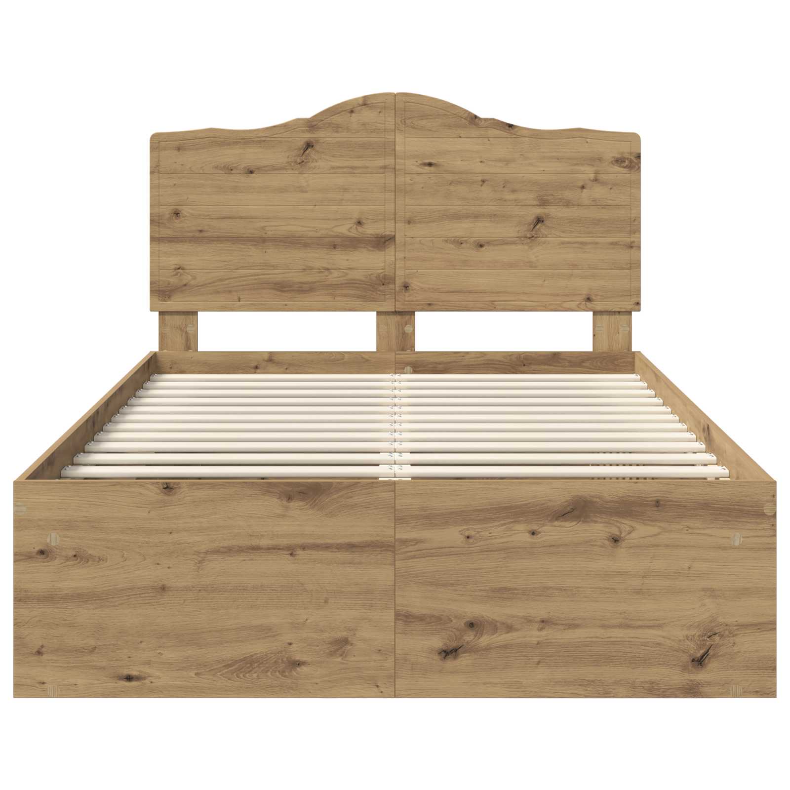 Cadre de lit chêne artisanal 120 x 190 cm bois de pin massif - 7