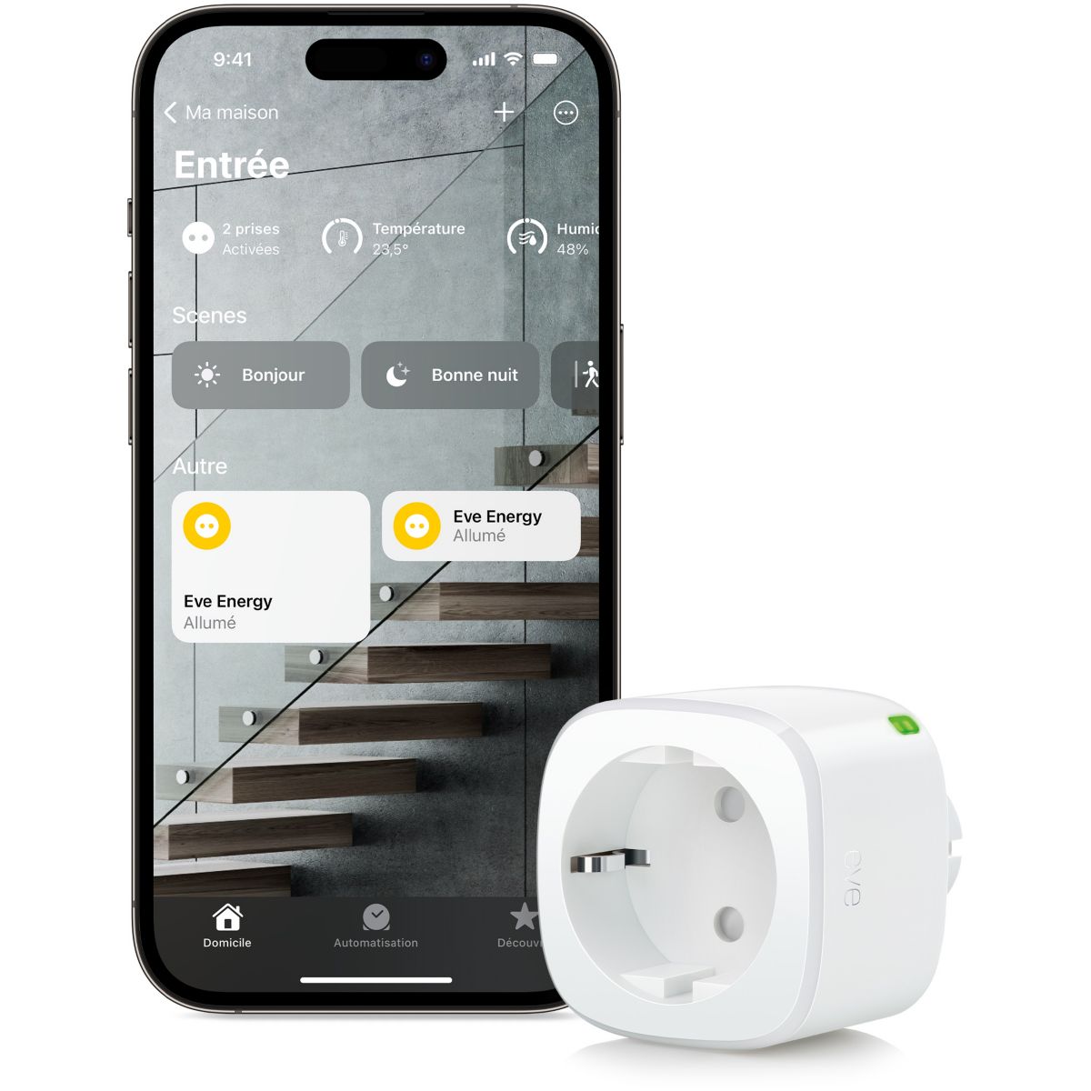 Inteligentne gniazdko eve Energy EU białe bezprzewodowe kompatybilne z Apple Home i Google Home