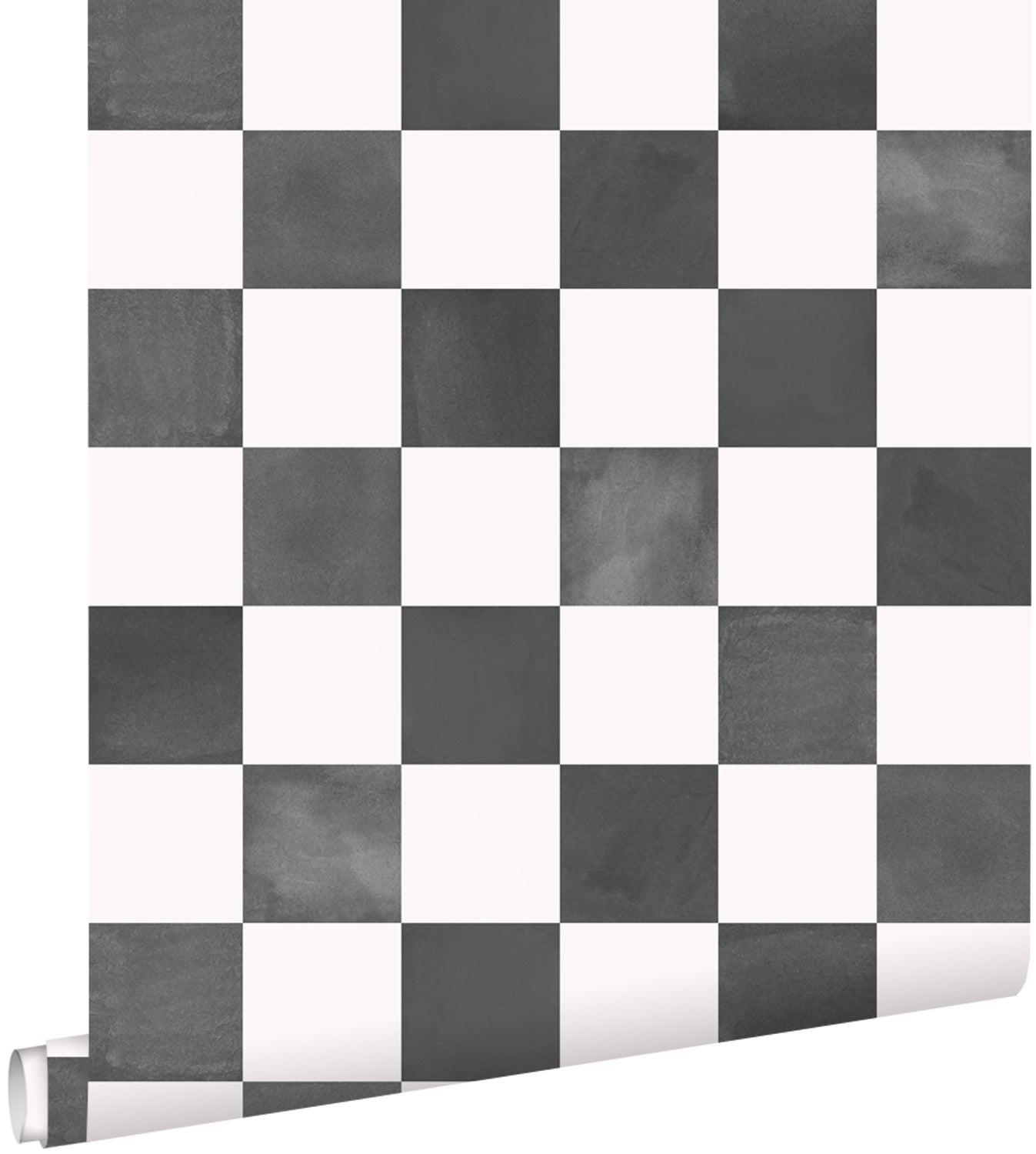 Tapeta motyw kratki czarno-białym - 53 cm x 10.05 m - ESTAHOME
