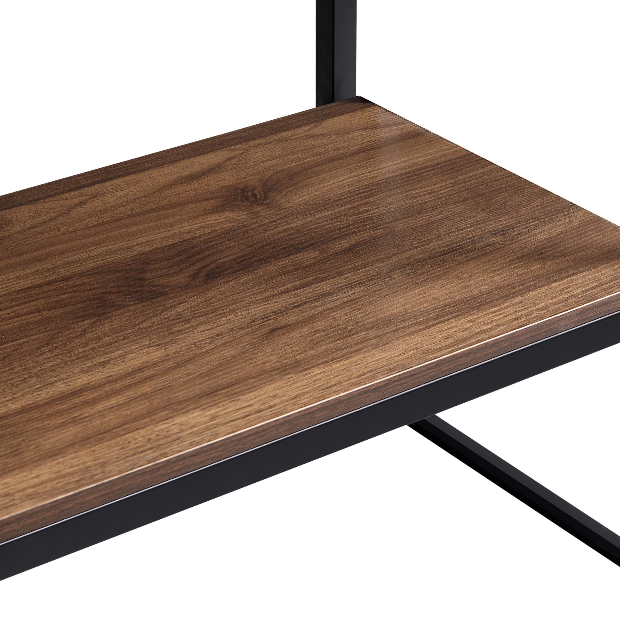 Portant à vêtements Horgau métal MDF 180 x 120 x 40 cm noir effet noyer [en.casa] - 6