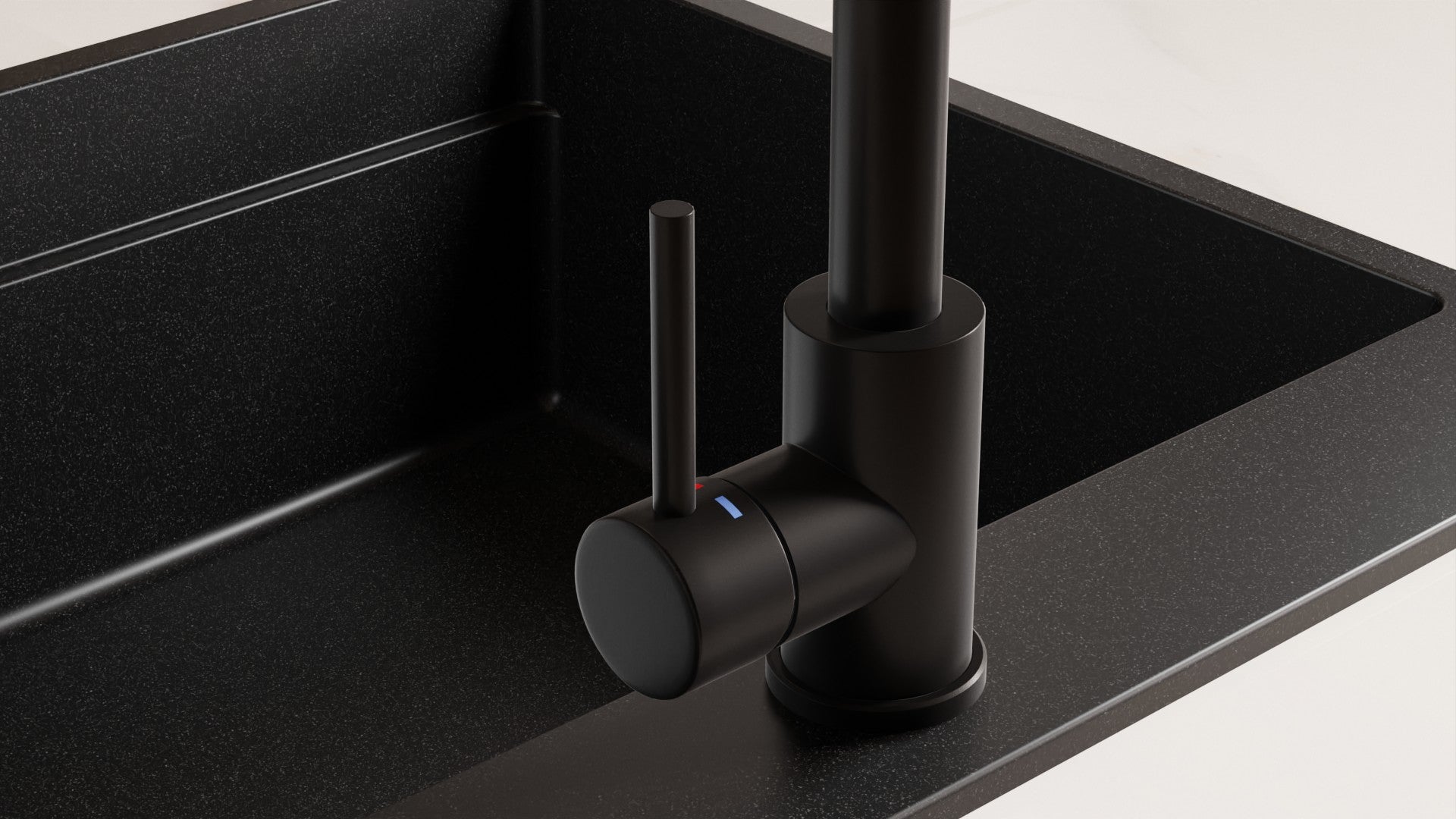 PRIMAGRAN Robinet de cuisine 5010 noir, mitigeur haute pression, robinet d'évier rotation 360° - 9