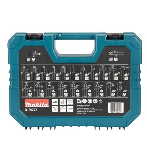 Coffret de fraises Ø8 mm pour défonceuse affleureuse (22 pcs) - MAKITA D-74778 - 5