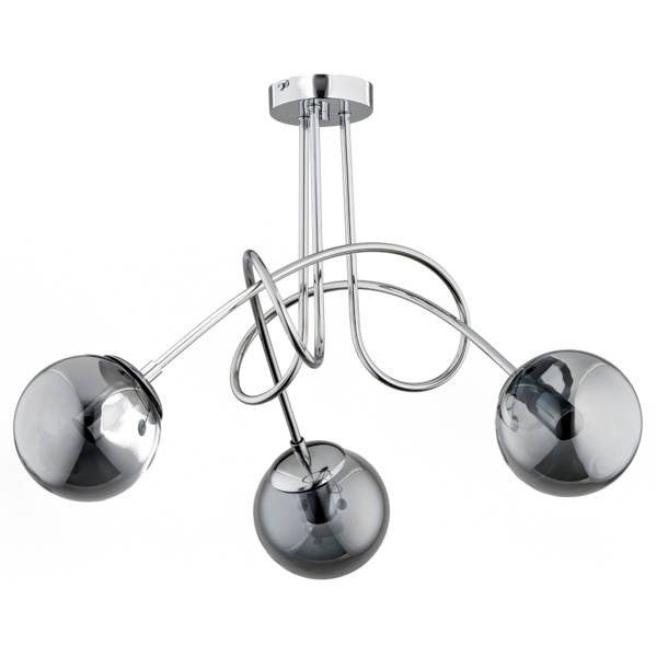 Lampa sufitowa wisząca Tango chromowana 3xE14x10W industrialna wym: 47 x 58 x 58 cm metal Alfa