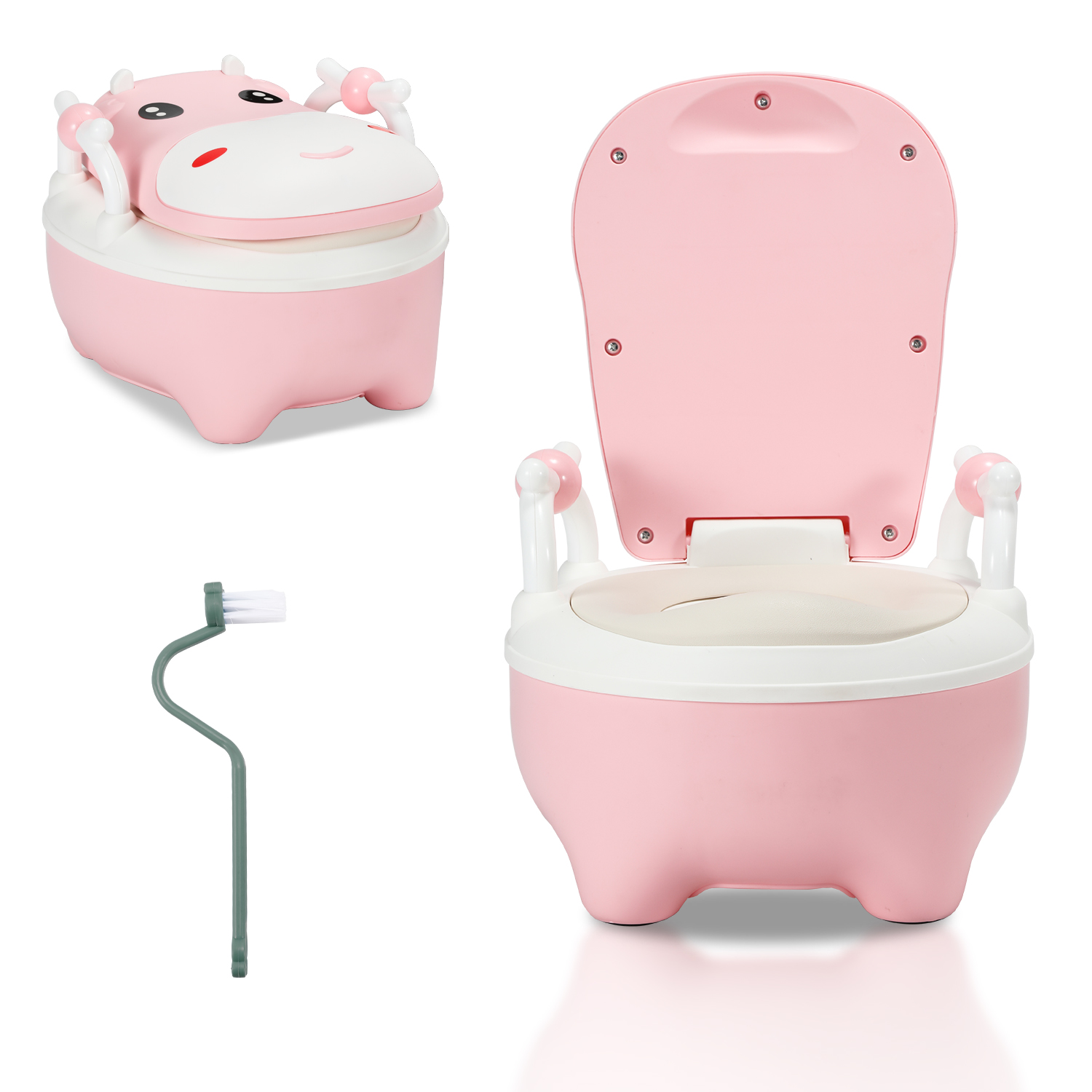 SUQ Pot Spécial Pour Les Tout - Petits, Siège De Toilette Avec Couvercle Anti - éclaboussures Pour La Formation De Pot D'enfant, Siège De Toilette Amusant Pour Les Enfants, Toilette Spéciale (Vert