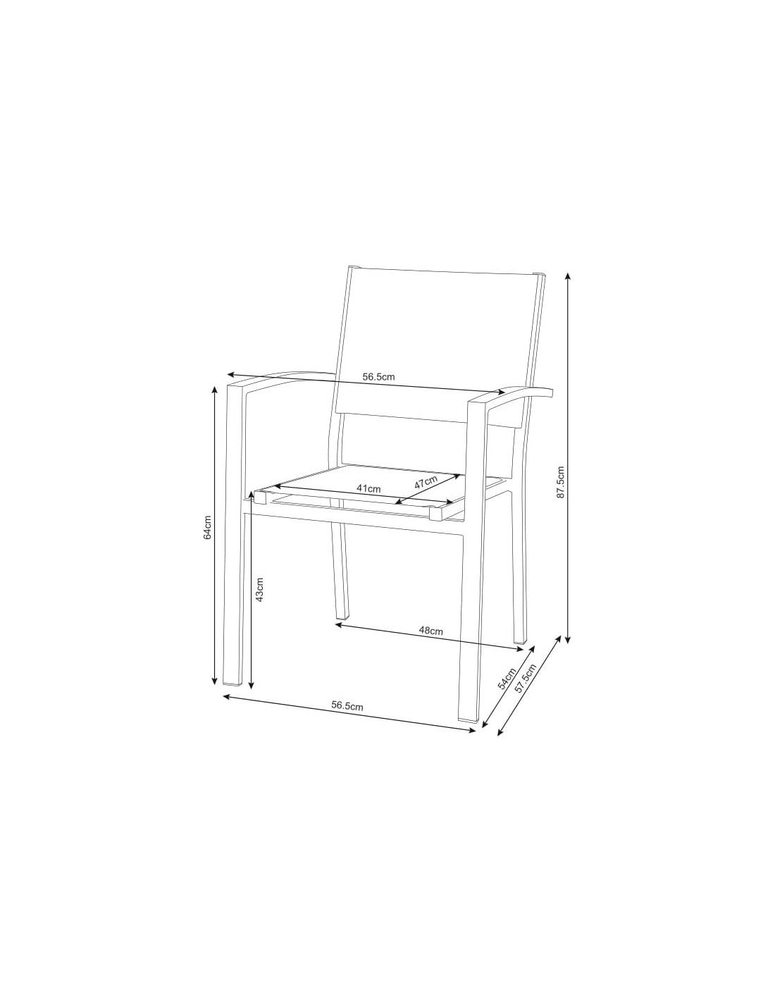 Conjunto de Mesa y Sillas de Jardín Gris para 6 Personas — Aluminio y Cristal Templado de 150 x 90 cm para Exterior - 4