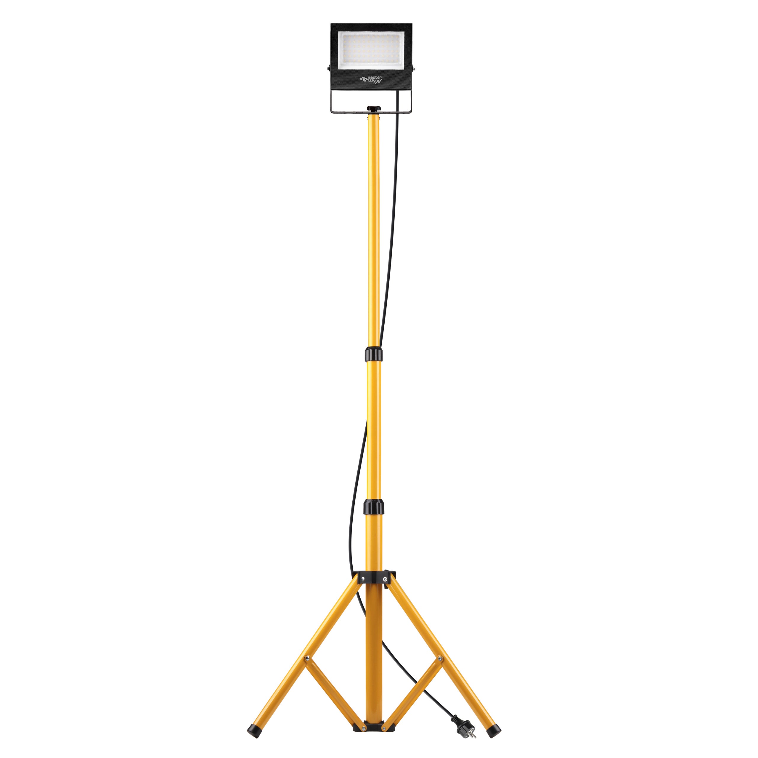 Naświetlacz LED Tiga 50W IP65 4500K na statywie pojedynczym żółty czarny MasterLED