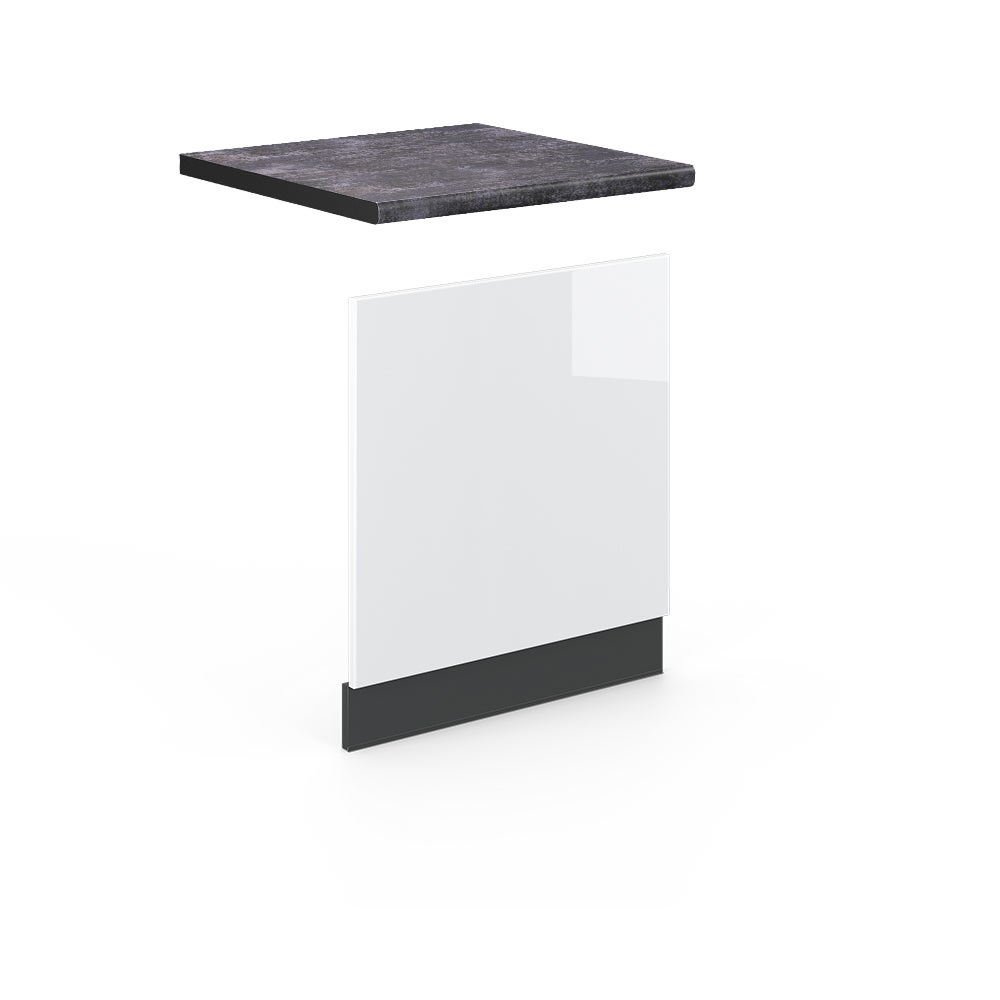 Vicco Panel przedni Fame-Line, Biały wysoki połysk, 60 cm , BP Antracyt