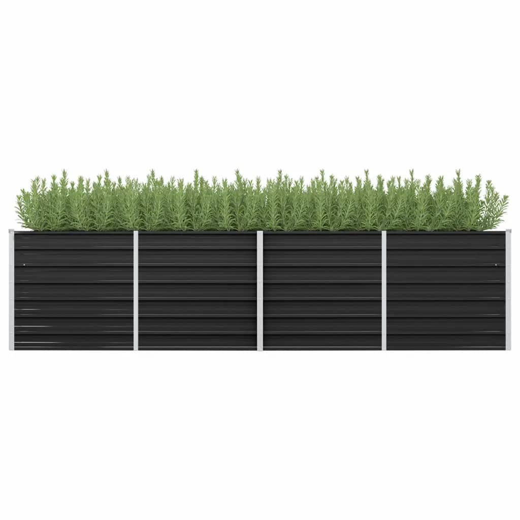 Maison Exclusive - Lit surélevé de jardin Anthracite 320x80x77 cm Acier galvanisé - 9