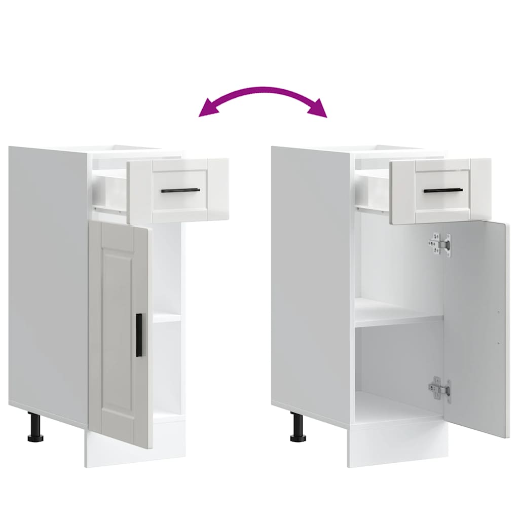 Mobile da cucina Porto, legno ingegnerizzato bianco lucido - COMFORTXL - 9