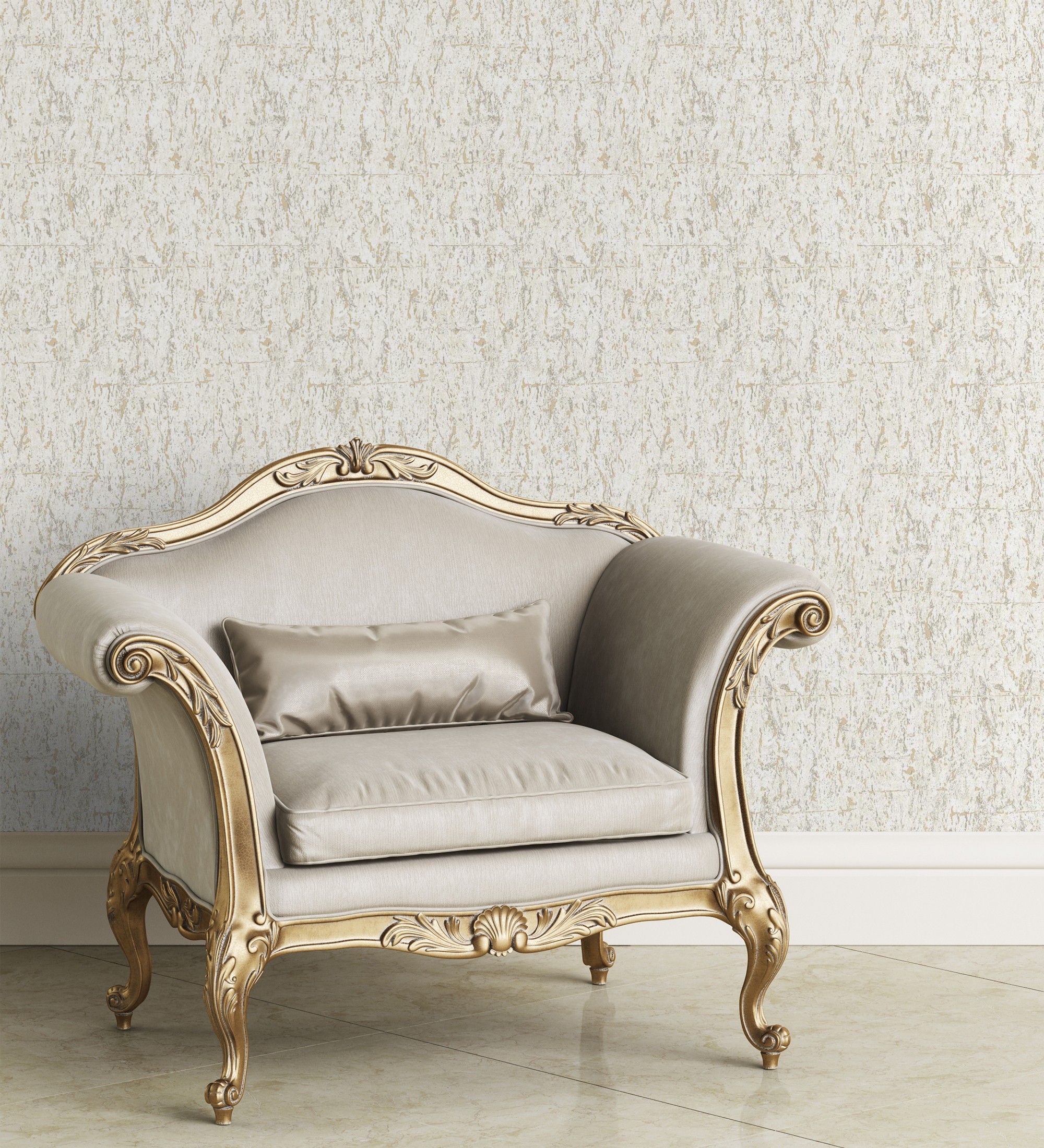 Papel pintado vinílico lavable texturizado con inserciones en relieve color metalizado - murat 676303 de gaulan - rollo de 10 m x 1,06 m
