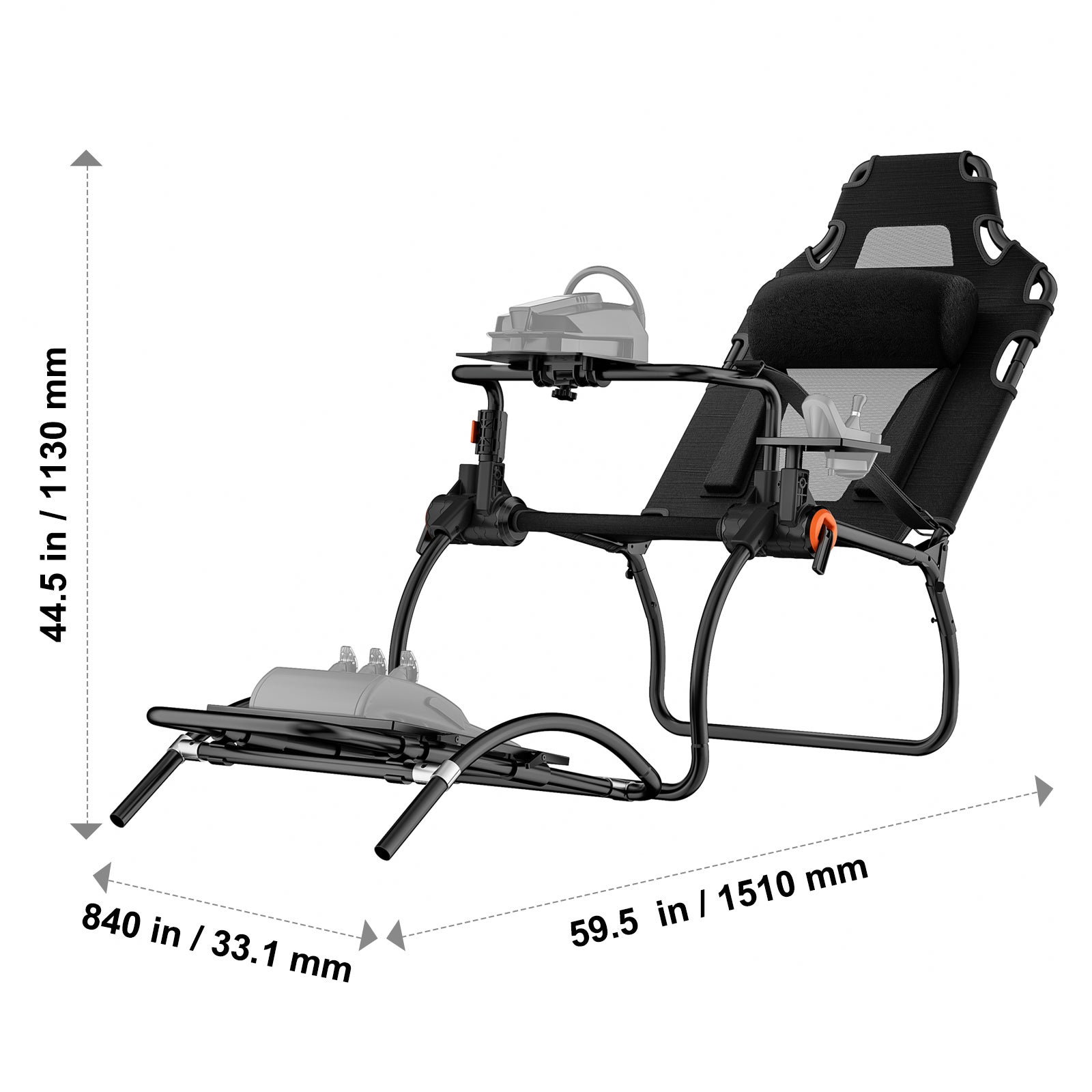 Support de Volant Pliable SucceBuy pour Logitech G923/G920/G29, Structure Acier, Réglage d’Angles du Volant et des Pédales, T248P - 2