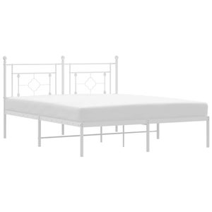 Maison Exclusive - Cadre de lit métal sans matelas et pied de lit blanc