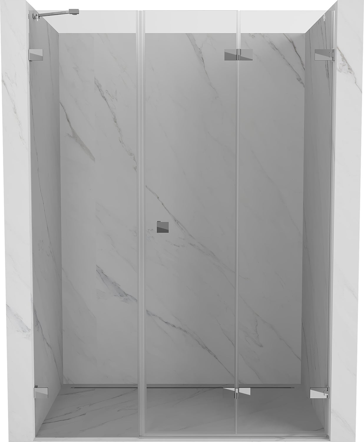 Mexen Lunar-F drzwi prysznicowe składane prawe 140 cm, transparent, chrom - 836S-140-050-01-00-P