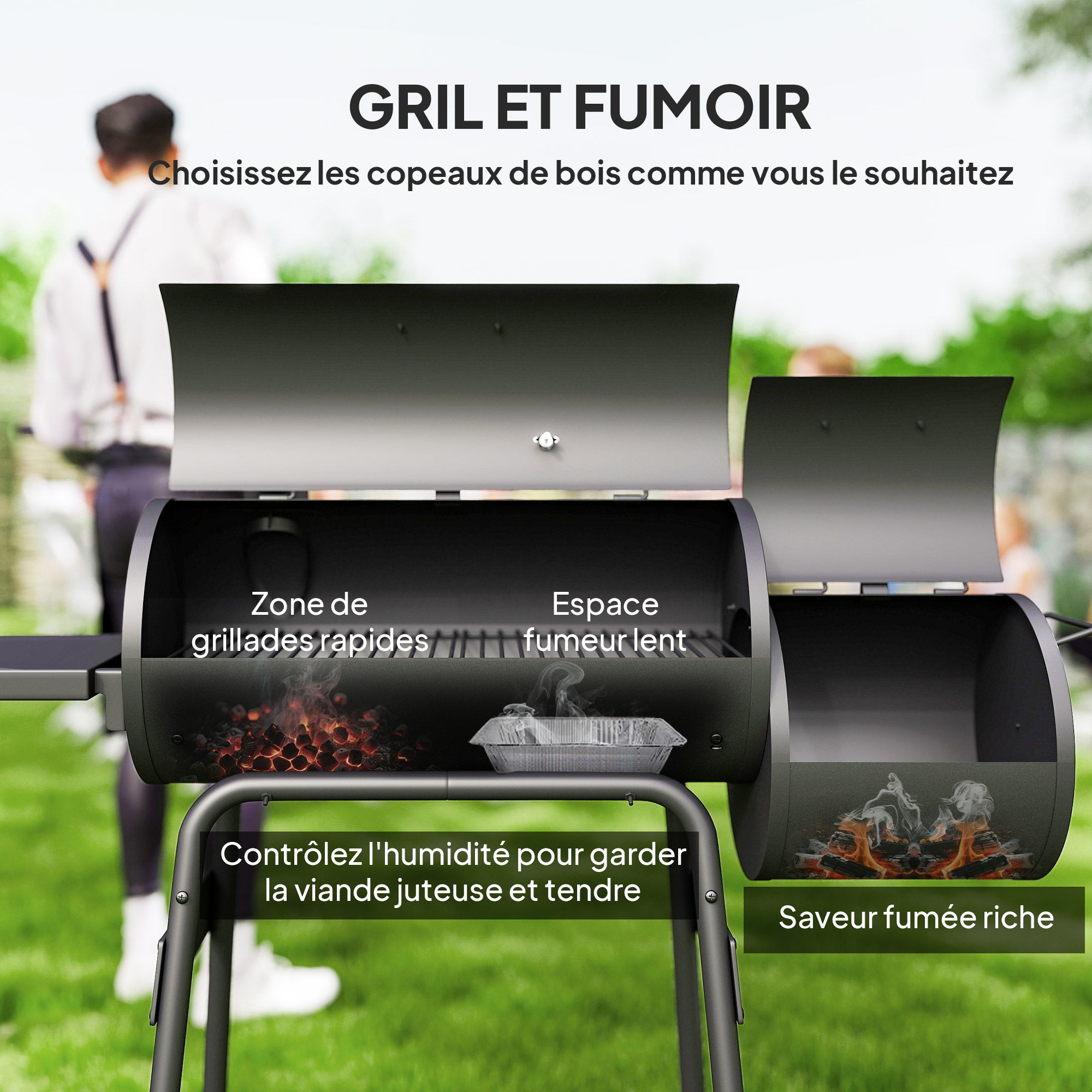 Barbecue au charbon Outsunny en Acier - 4
