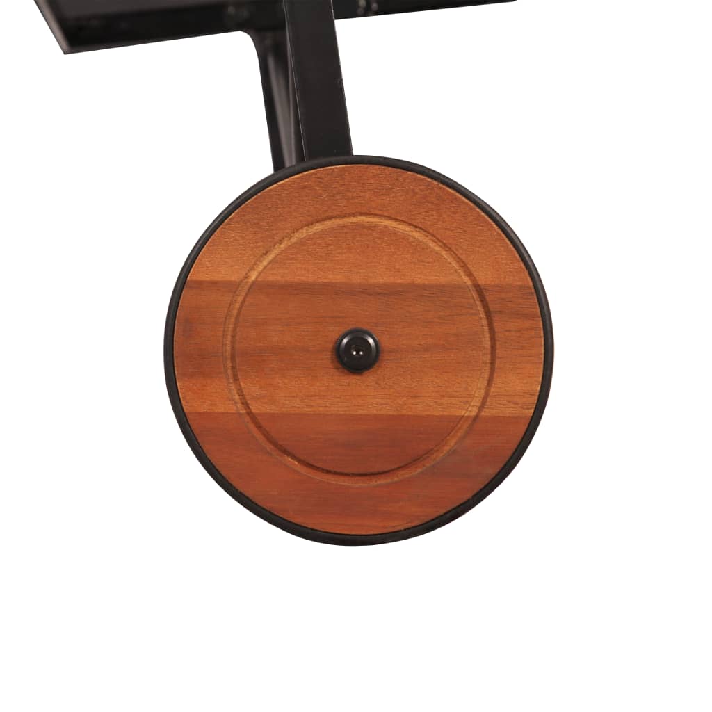 Chaise longue avec pieds en acier Bois d'acacia massif - 4