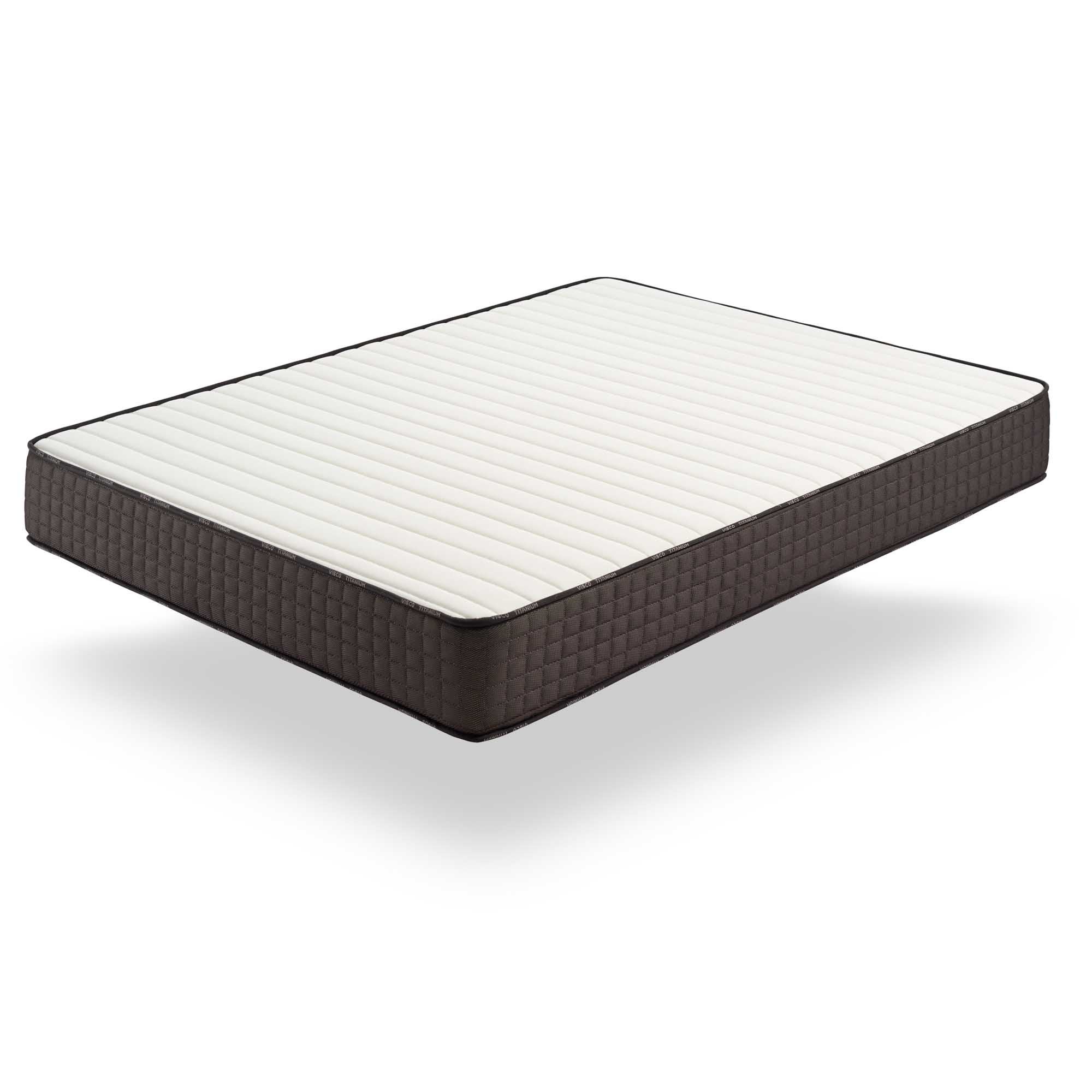 Matelas Titanium 140x190 cm - Mousse à mémoire de forme HR - Blue Latex - Très épais 25 cm - 7 Zones - Respirant - Hypoallergénique - 9