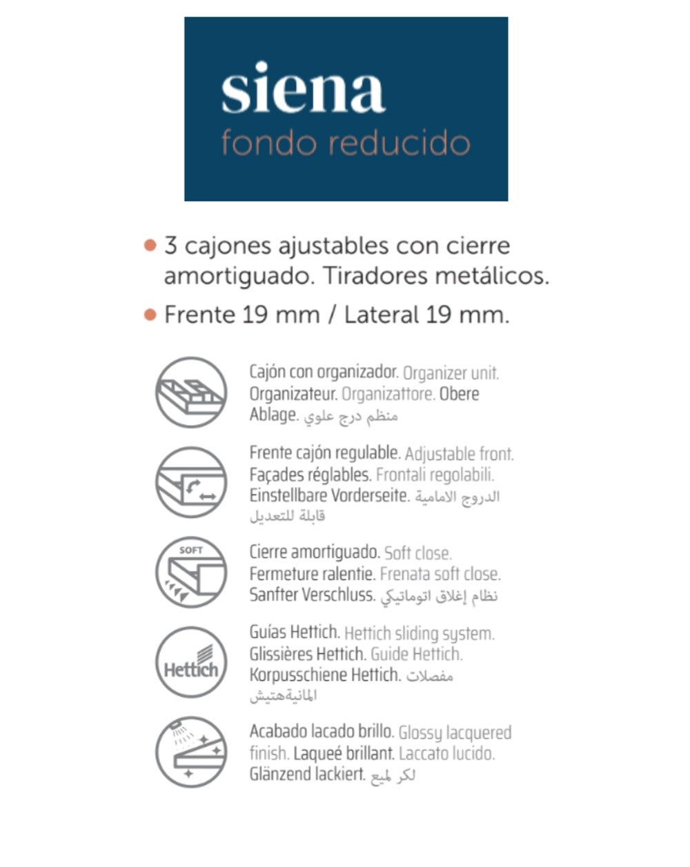 Armadio da bagno montato a pavimento con lavandino in ceramica a profondità ridotta | 80 cm | Guidee Hettich | Bianco lucido - Cromo lucido - 3