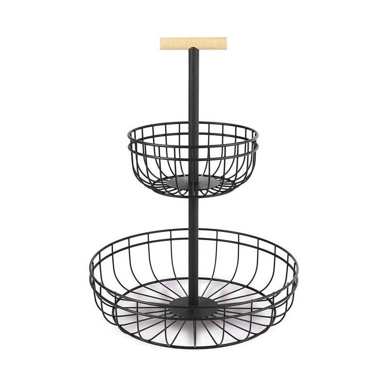 Lacor frutero de varillas redondo bajo, hierro, acero [39 x 39 x 6 cm]