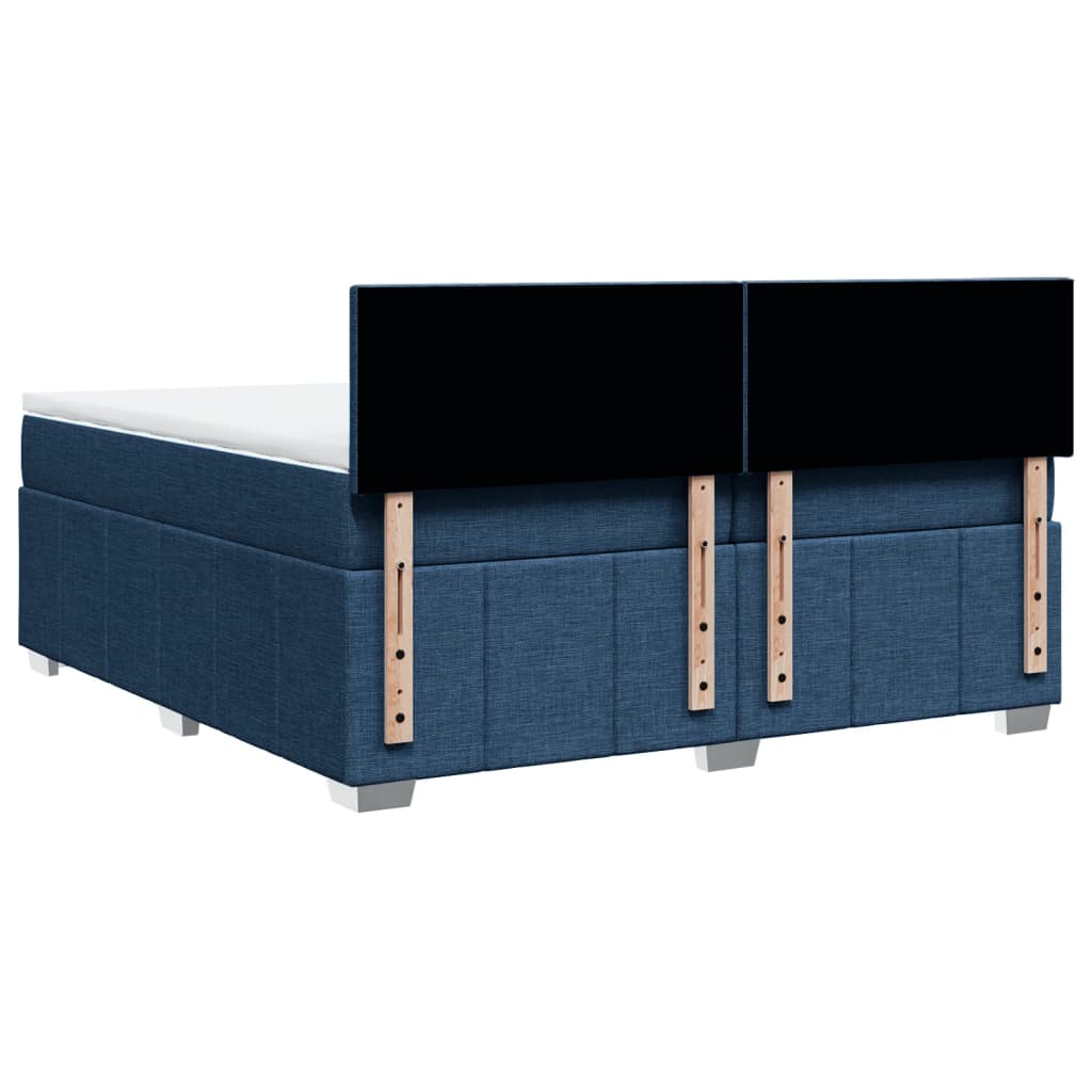 Maison Exclusive - Sommier à lattes de lit avec matelas Bleu 200x200 cm Tissu - 6