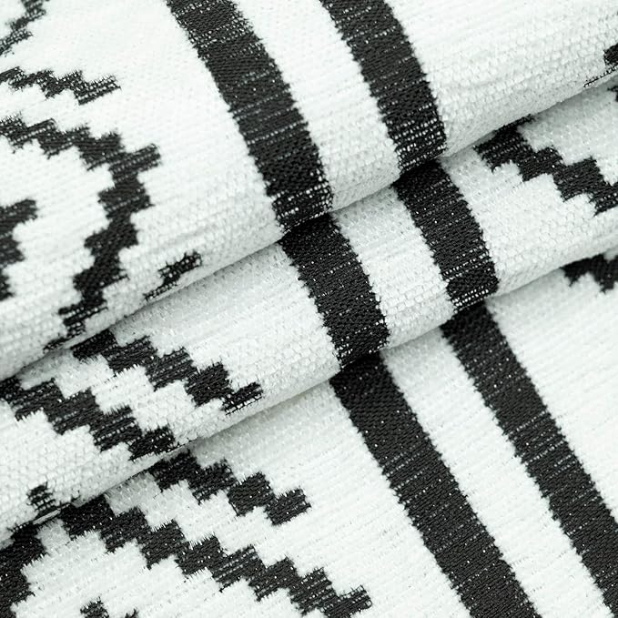 Lot de 2 housses de coussin, 30*50 cm, motif géométrique noir et blanc, housses de coussin décoratives pour canapé, chambre, chaise, lit, jardin - 4