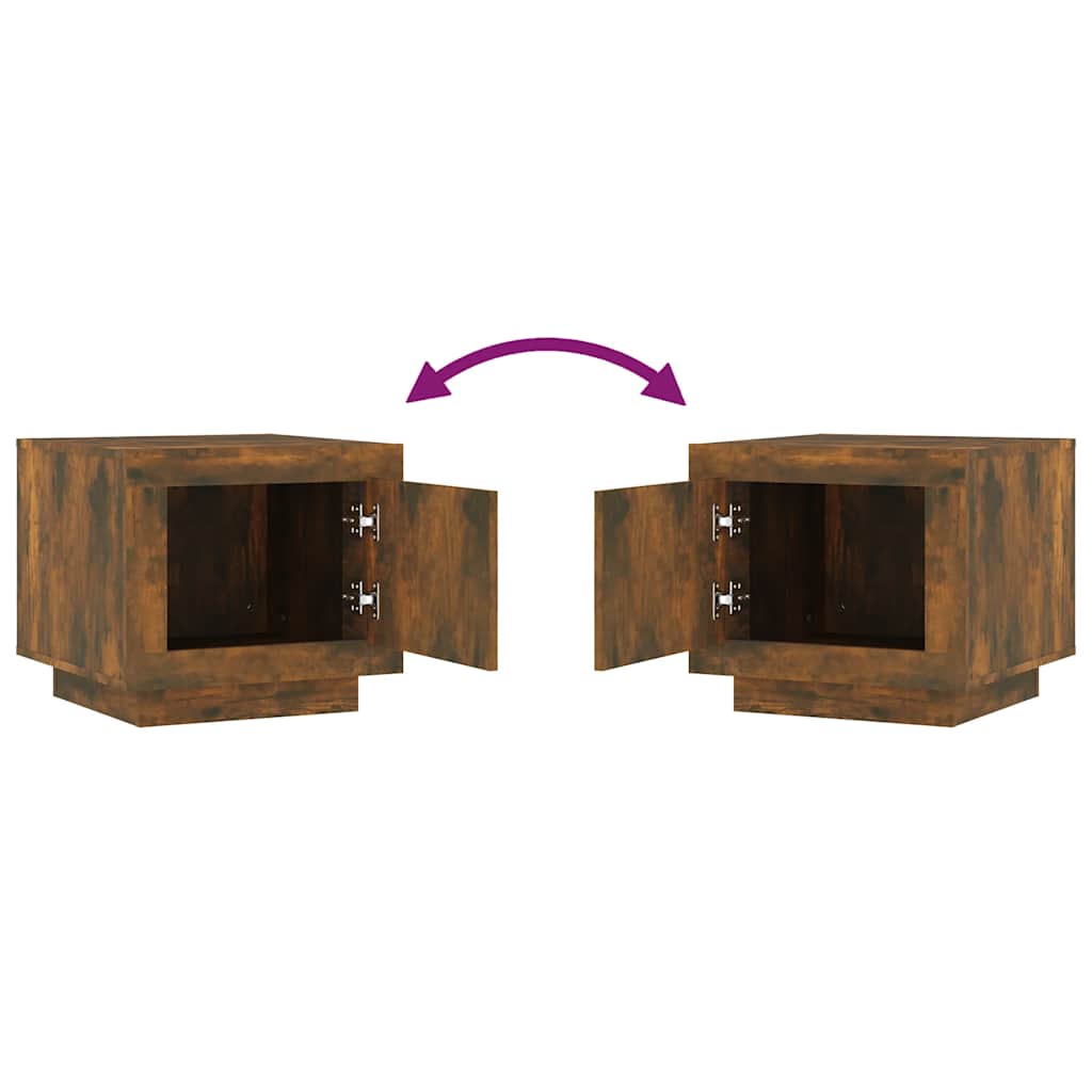 vidaXL Table basse chêne fumé 51x50x45 cm bois d'ingénierie - 8