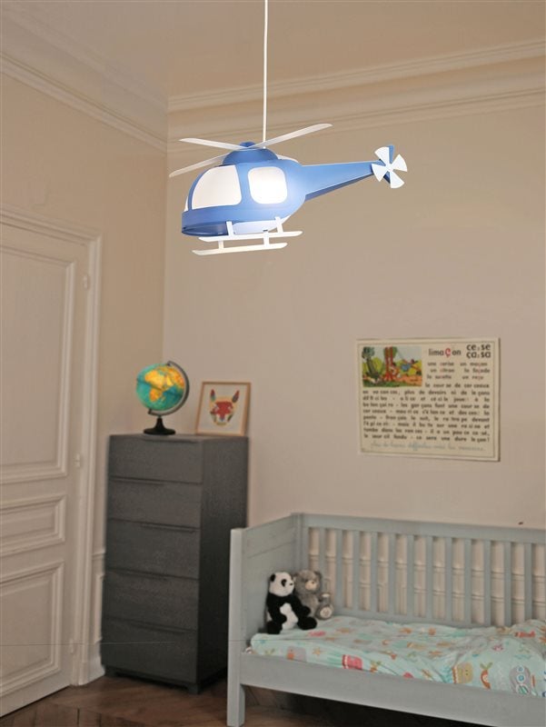 Lampe suspension enfant HÉLICOPTÈRE - R&M Coudert - bleu - 3