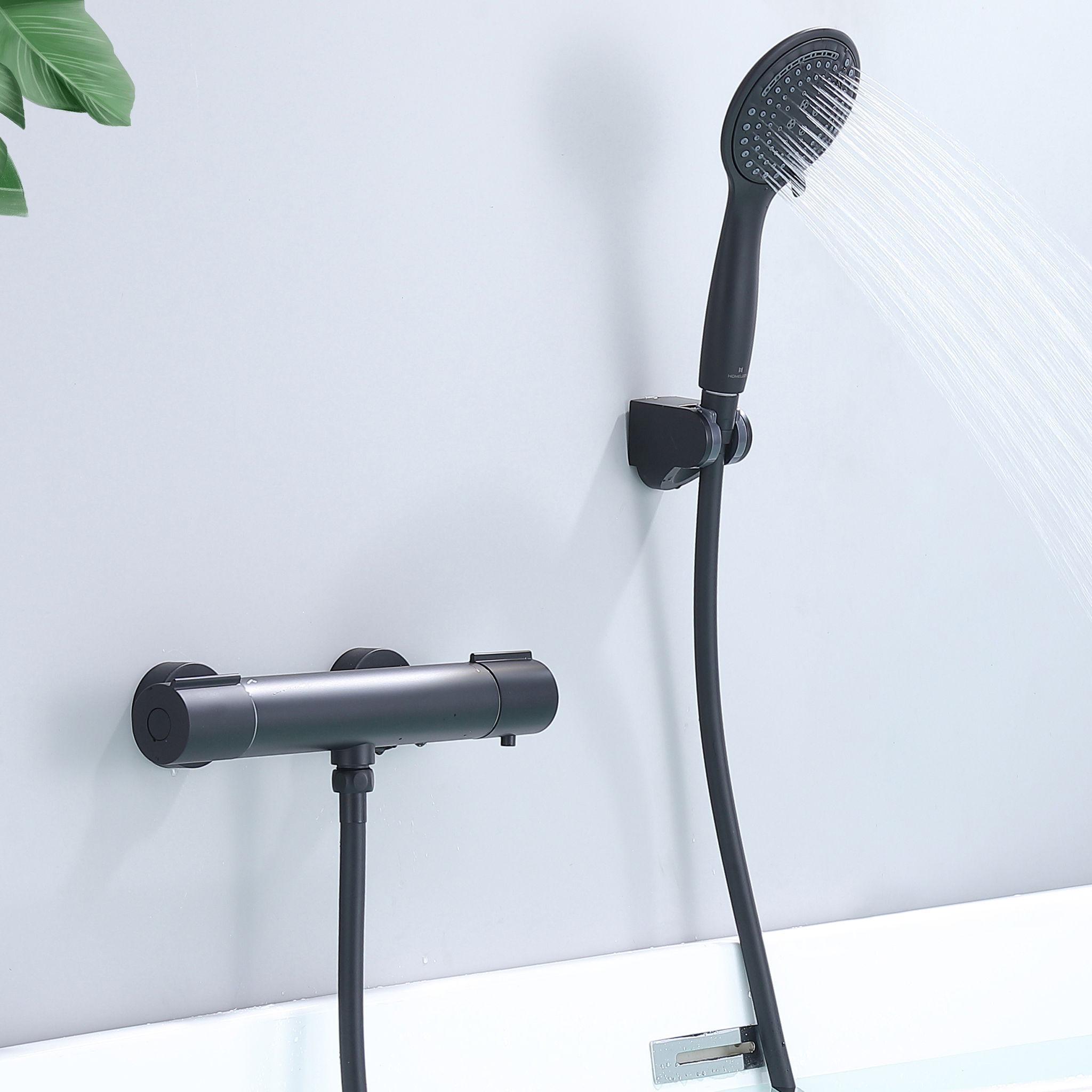 Mitigeur Thermostatique de Douche à 38°C Robinet de Baignoire en Laiton avec Verrou Sécurité Robinet de Douche Noir - 7