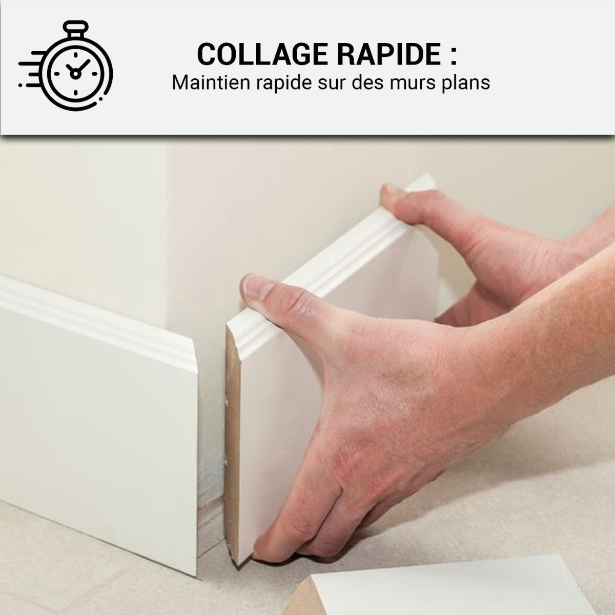 Mastic Colle Plinthes bois, carrelages, parquet, marches : ARCAMASTIC JOINT ET COLLE Blanc - 290 ml x 12 - ARCANE INDUSTRIES - 3