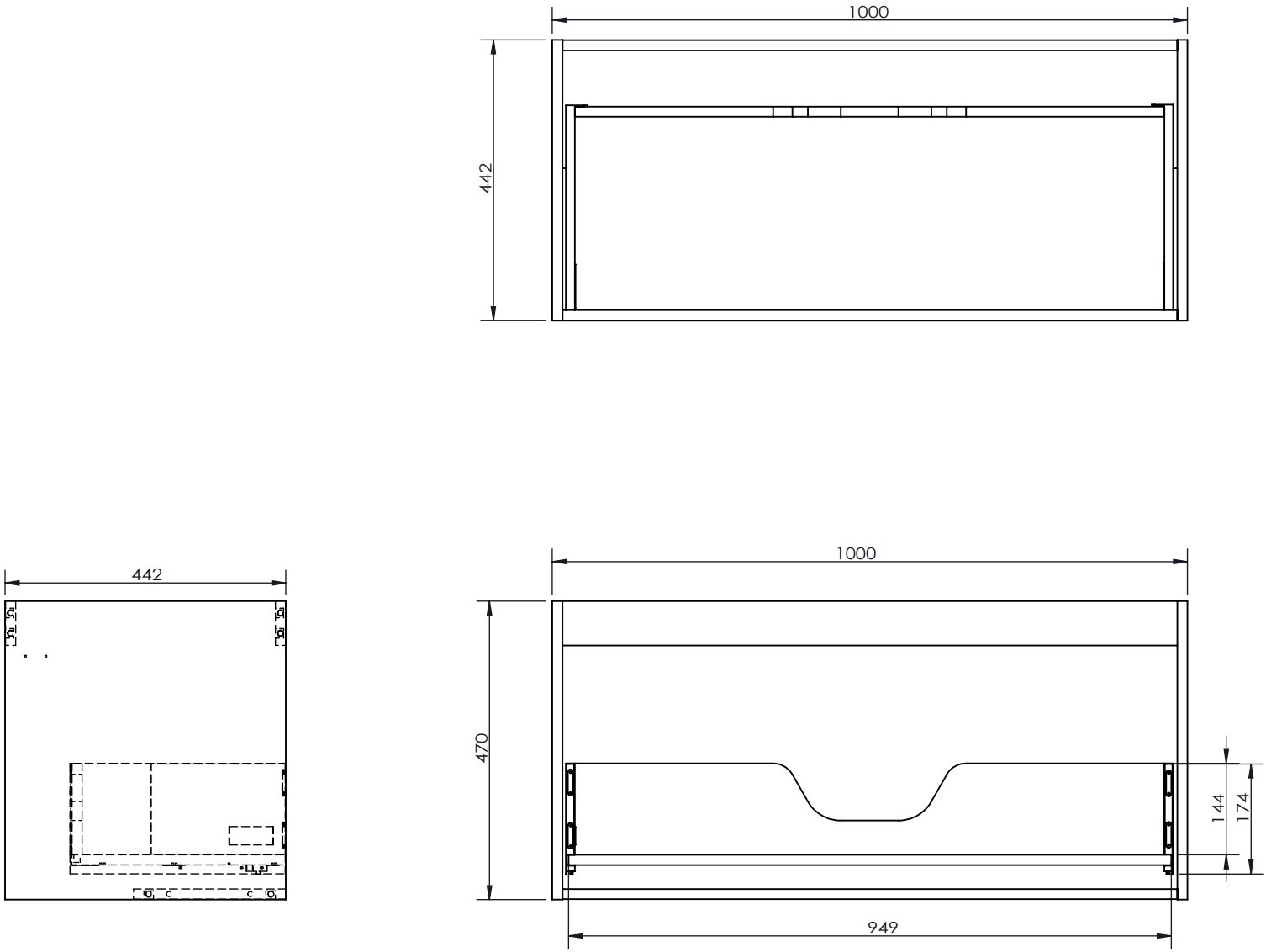 Mexen Box-A corp dulap pentru lavoar 100 cm, 1 sertar, alb mat - 91AX0 ...