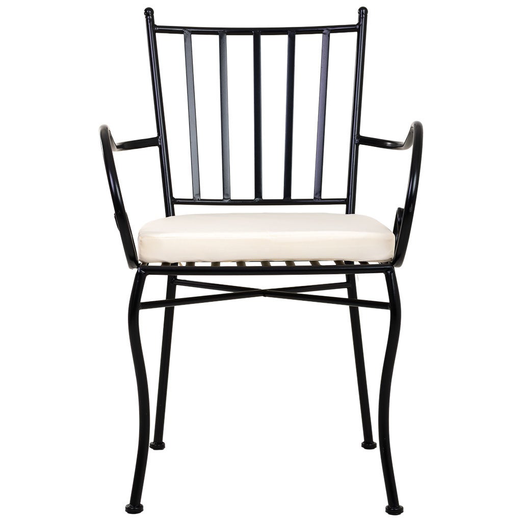 Poltrona in ferro battuto nero con cuscino 58x54x88h cm Leroy Merlin