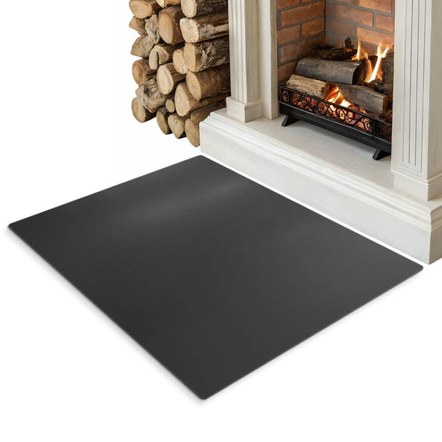 Plaque de sol pour cheminée, protection du sol noire 100x80 cm – Tulup