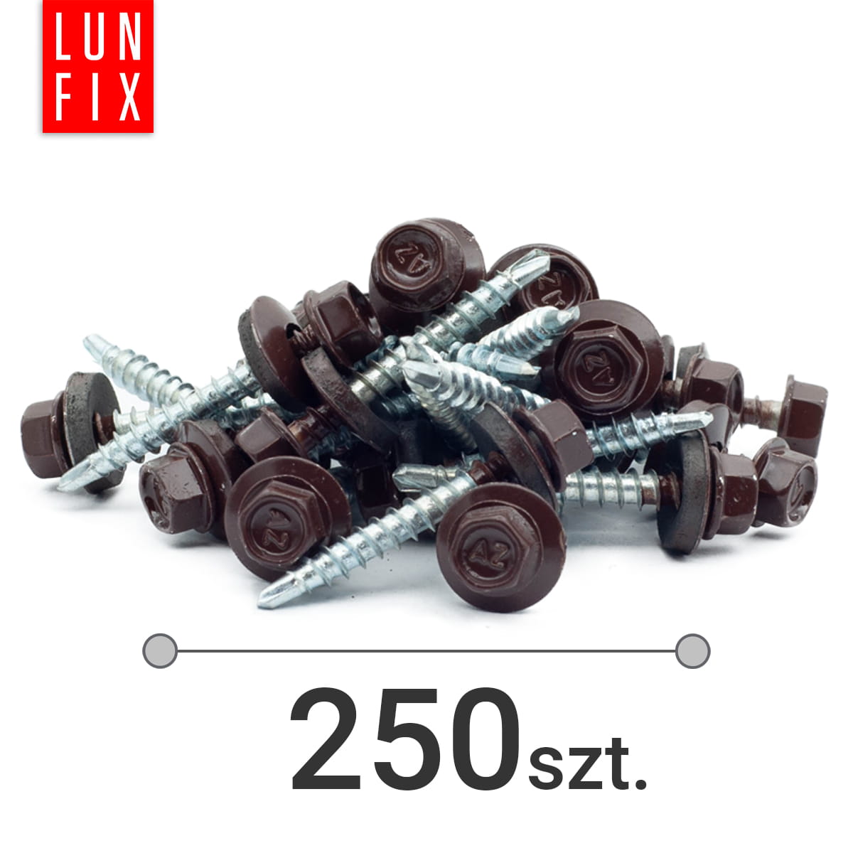 Blachowkręty wkręty farmerskie 4,8x25mm RAL817 brąz 250szt. - 6