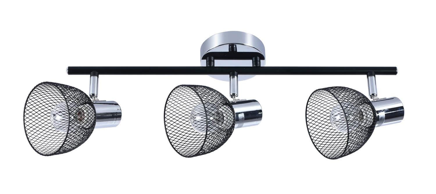Lampa sufitowa Roni chromowana czarna 3xE14x60W wym: 19,5 x 57 cm metal Lampex