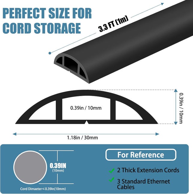 Copertura per cavi elettrici autoadesiva per pavimento, 1 m x 30 mm, piccola canalina flessibile per cavi, protezione per cavi elettrici, nera | Leroy Merlin Copertura per cavi elettrici autoadesiva per pavimento, 1 m x 30 mm, piccola canalina flessibile per cavi, protezione per cavi elettrici, nera | Leroy Merlin