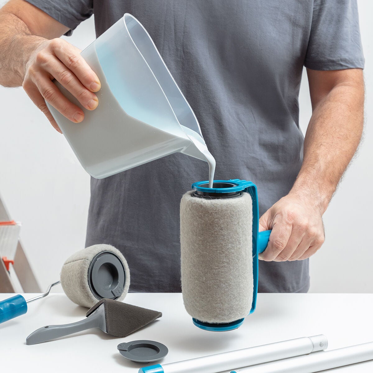 Ensemble de rouleaux de peinture anti-goutte rechargeables Roll'n'paint InnovaGoods 5 Pièces - 3