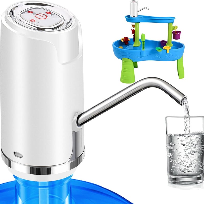 Pompa do wody butelkowanej, elektryczny dystrybutor wody, uniwersalna pompka do wody pitnej z ładowaniem USB, biała