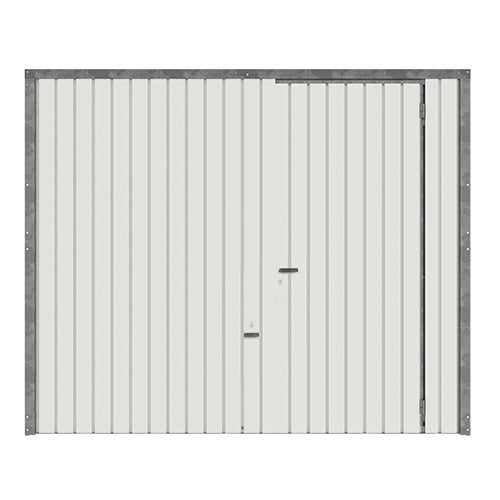 Porte de garage basculante manuelle META débordante avec portillon - H200 x l.240 cm blanc - 3