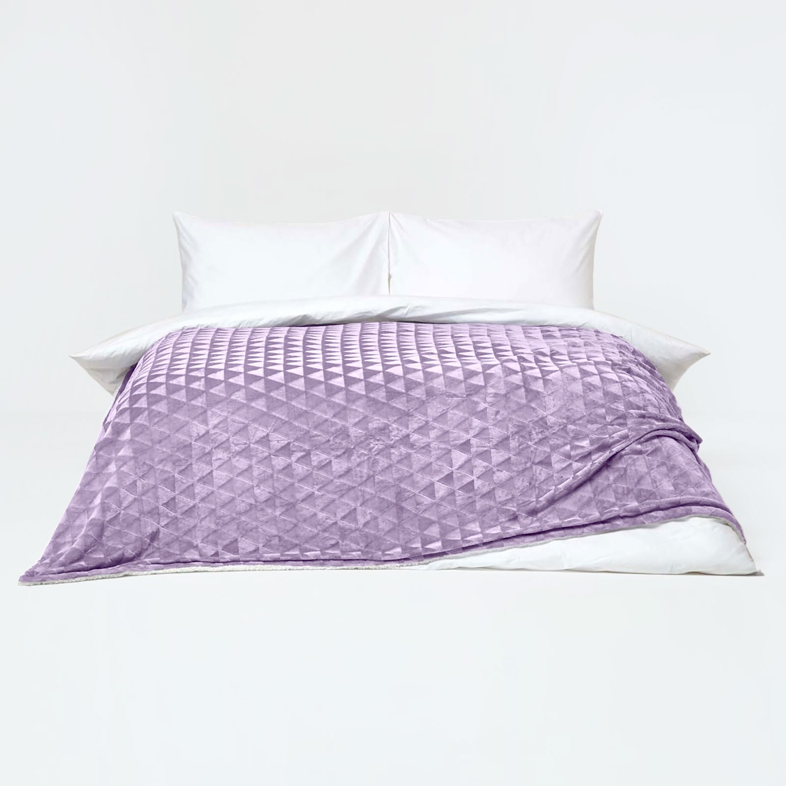 Homescapes Plaid polaire Violet clair et revers sherpa, 200 x 230 cm - 3