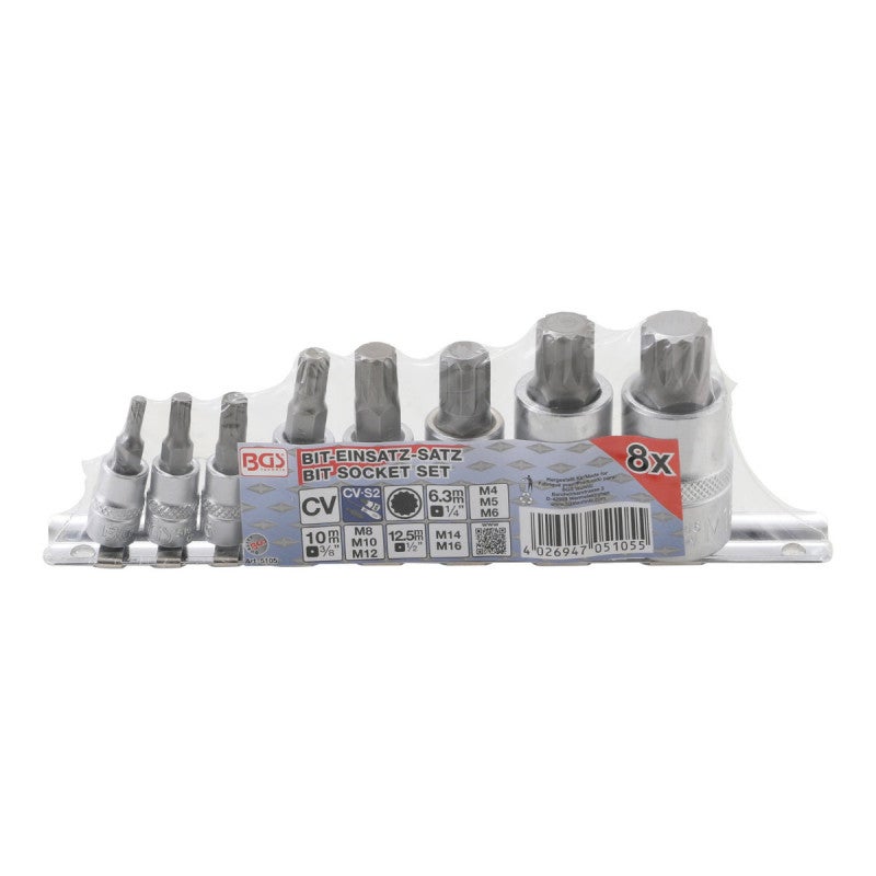 Jeu de douilles à embouts BGS TECHNIC pour XZN - denture multiple M4/M16 - 8 pcs - 5105 - 2