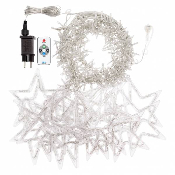 Guirlande stalactite étoiles lumineuses 5M H105cm LED blanc chaud extensible 8 modes Télécommande IP44 SMART Connect 31V Lotti - 4