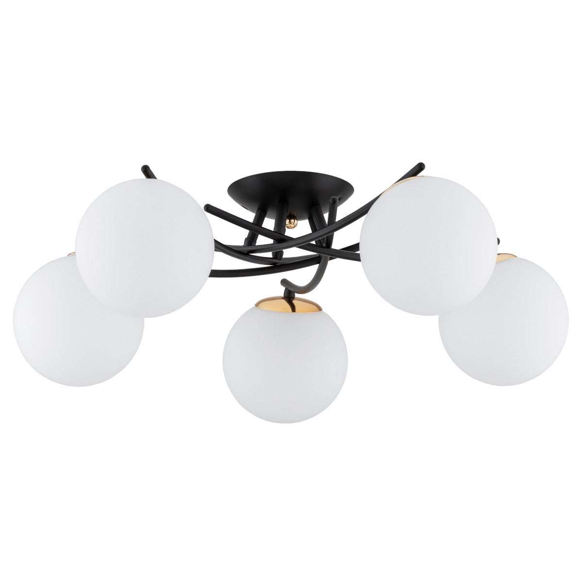 Lampa sufitowa wisząca Savi czarno-biała-złota 5xE14x10W nowoczesna wym: 22 x 65 x 65 cm szkło Alfa