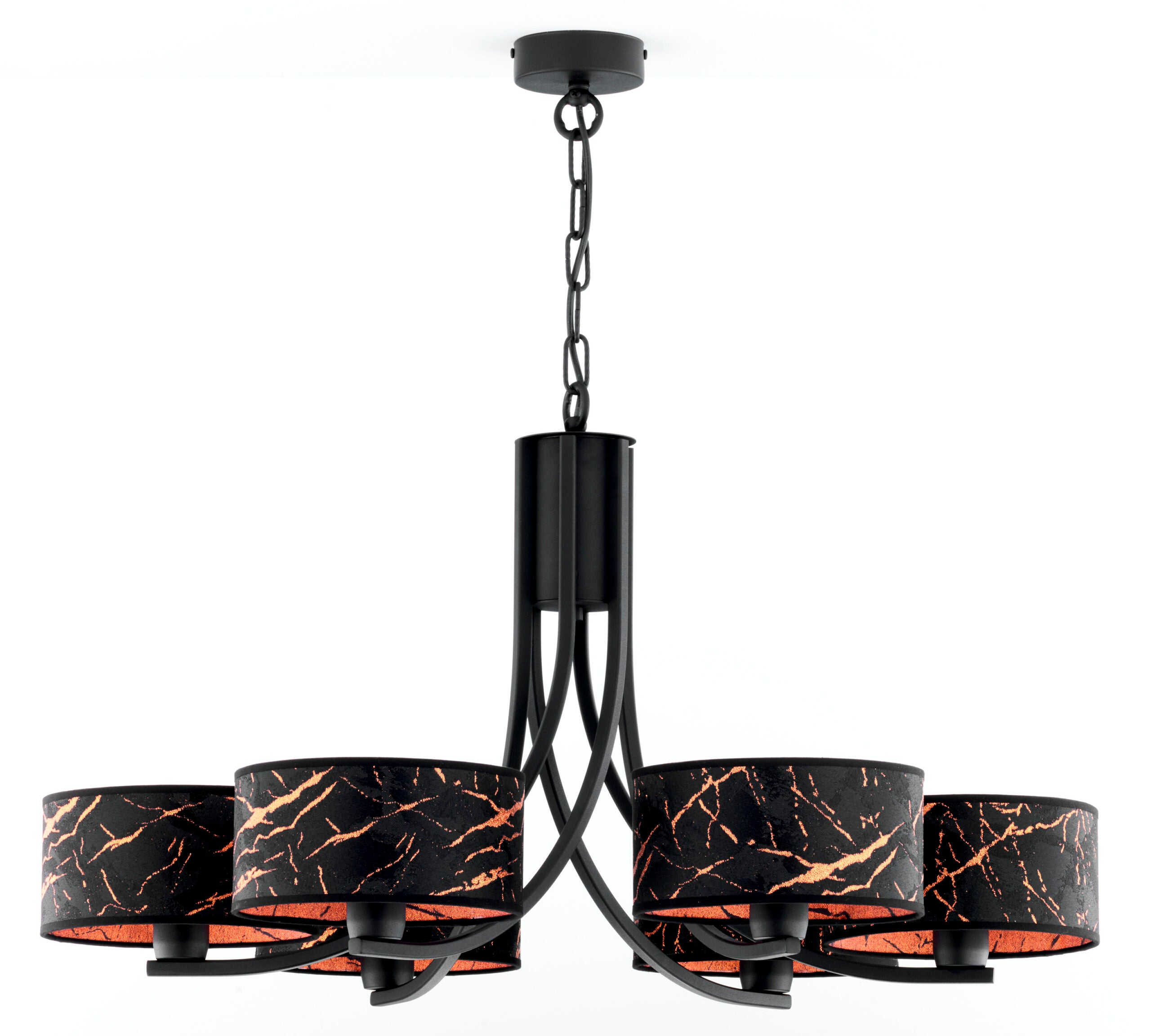Lampa wisząca ARTHUR czarno-miedziana 6xE27x20W metal wym:71x78x78cm IP20 Jupiter