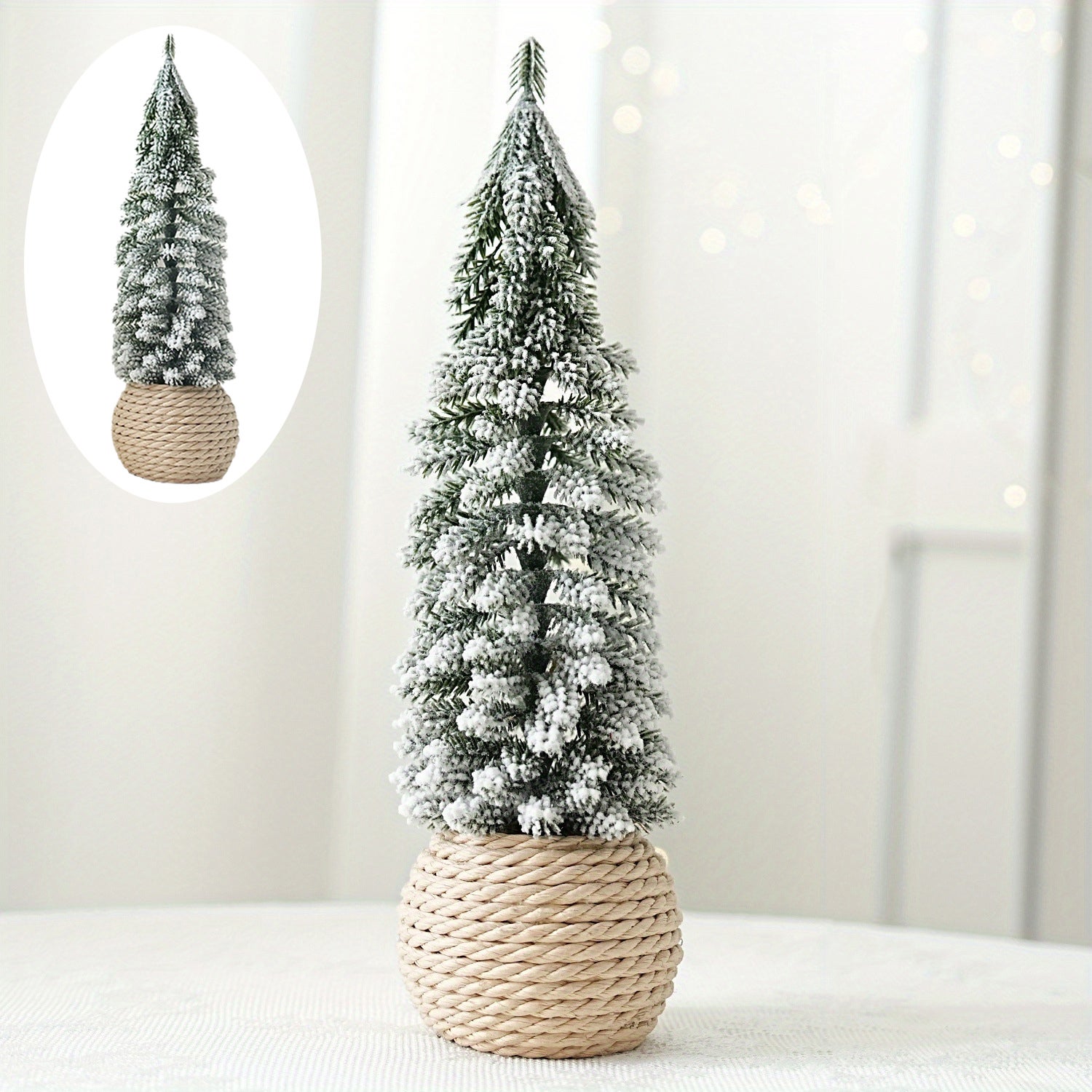 Set Di 30 Mini Alberi Di Natale Innevati - Decorazioni Per Tavolo In PVC, Altezze Da 6.5 A 15 Cm