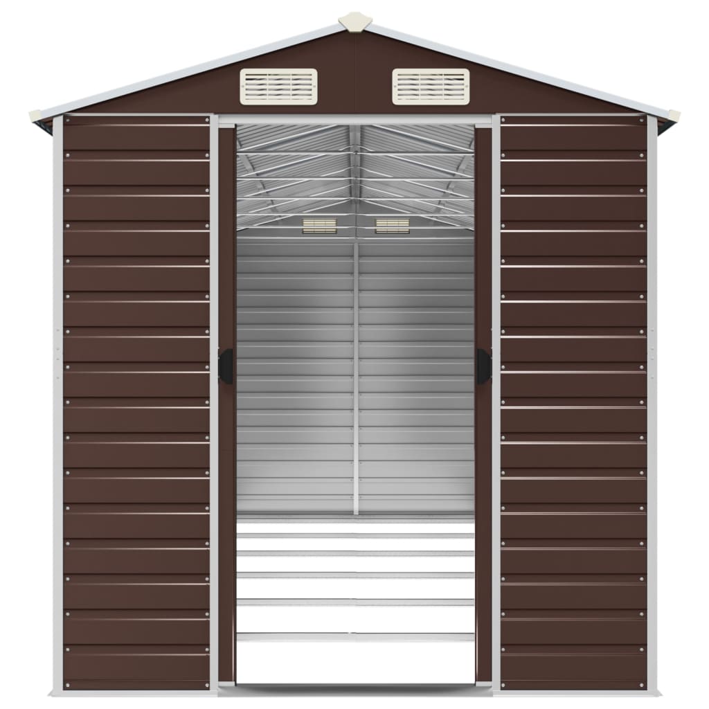 Maison Exclusive - Abri de jardin marron 191x555x198 cm acier galvanisé - 5